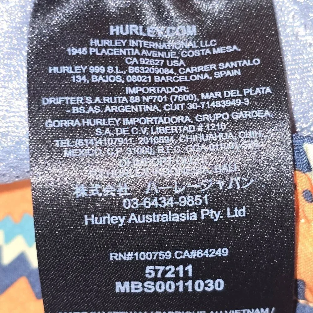 HURLEY CANNONBALL VOLLEY SWIMSUIT MENS EUC SIZE XL SUNSEST COLOR PATTERN